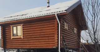 Баня из оцилиндрованного бревна под ключ в Ульяновске - от 133237 рублей