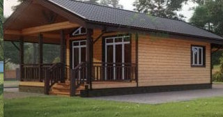 Проект одноэтажного дома из бруса с террасой - Строительство в Ульяновске от Строй-Улн от 133237 руб.